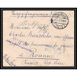 Lettre 1 2891 Prisonniers de Guerre Kriegsgefangenen war 1914/1918 censuré Strasbourg pour Roanne Loire 1917
