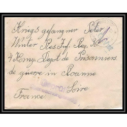 Lettre 1 2896 Prisonniers de Guerre Kriegsgefangenen war 1914/1918 censuré kerprich hemmersdorf p Roanne Loire 1917