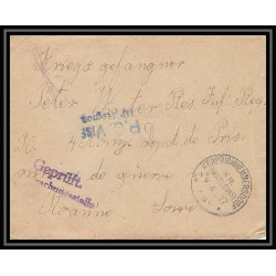 Lettre 1 2903 Prisonniers de Guerre Kriegsgefangenen war 1914/1918 censuré kerprich hemmersdorf p Roanne Loire 1916