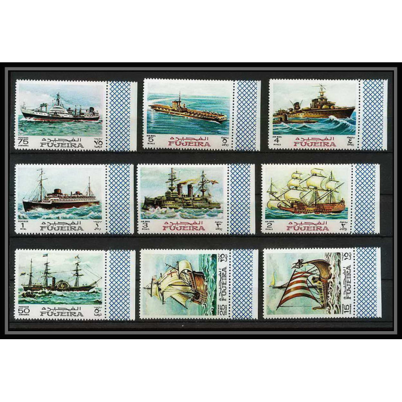 357i - Fujeira MNH ** Mi N° 234 / 242 A history of seafaring bateau (bateaux ship ships) bord de feuille cote 12 euros