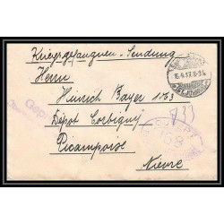 Lettre 1 2942 Prisonniers de Guerre Kriegsgefangenen war 1914/1918 censuré Saarbrucken 3 p corbigny nièvre 1917