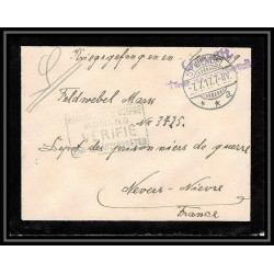 Lettre 1 2943 Prisonniers de Guerre Kriegsgefangenen war 1914/1918 censuré Saint-Wendel p Nevers nièvre 1917