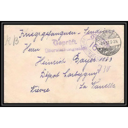 Lettre 1 2944 Prisonniers de Guerre Kriegsgefangenen war 1914/1918 censuré Saarbrucken 3 p Nevers nièvre 1917
