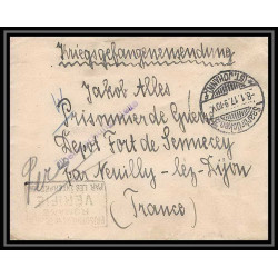 Lettre 1 2947 Prisonniers de Guerre Kriegsgefangenen war 1914/1918 censuré Saarbrucken 3 p Neuilly-lès-Dijon 1917