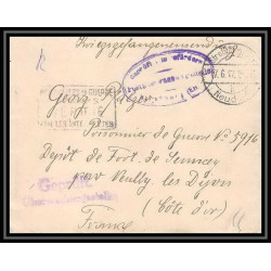 Lettre 1 2948 Prisonniers de Guerre Kriegsgefangenen war 1914/1918 censuré Strasbourg p Neuilly-lès-Dijon 1917