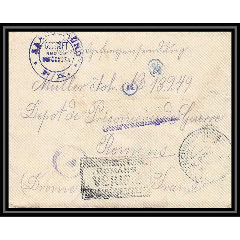 Lettre 1 2967 Prisonniers de Guerre Kriegsgefangenen war 1914/1918 censuré ? p Romans Drome 1917