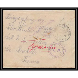 Lettre 1 2977 Prisonniers de Guerre Kriegsgefangenen war 1914/1918 censuré kerprichhemmersdorf La Rochelle Charente 1917