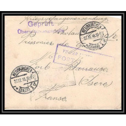 Lettre 1 2996 Prisonniers de Guerre Kriegsgefangenen war 1914/1918 censuré NEUKIRCHEN p Fort Barraux isère 1916