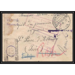 Lettre 1 2998 Prisonniers de Guerre Kriegsgefangenen war 1914/1918 censuré rumbach p Saint-Pierre-d'Allevard isère 1917