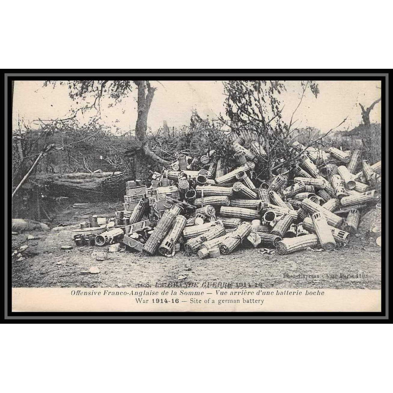 Lettre 1 3069 France guerre war 1914/1918 Carte postale (postcard) offensive franco anglaise de la somme batterie boche 