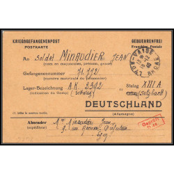 Lettre 2626 Prisonniers de Guerre Kriegsgefangenen war 1939/1945 Stalag 13A SCHWEIG LYON