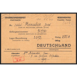 Lettre 2628 Prisonniers de Guerre Kriegsgefangenen war 1939/1945 Stalag 13A Camp 2392 D85