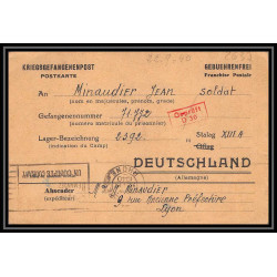 Lettre 2637 Prisonniers de Guerre Kriegsgefangenen war 1939/1945 Stalag 13A Camp 2392 D30