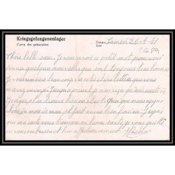 Lettre 2689 Prisonniers de Guerre Kriegsgefangenen war 1939/1945 Stalag 1A 93 Camp 26211 FZ