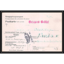 Lettre 2694 Prisonniers de Guerre Kriegsgefangenen war 1939/1945 STALAG 7 - 2282B