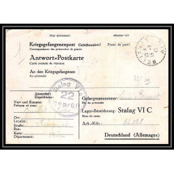 Lettre 2706 Prisonniers de Guerre Kriegsgefangenen war 1939/1945 STALAG 6C 22 AISNE BELIGNAT