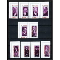 360 Fujeira MNH ** Mi N° 495 / 504 B non dentelé (Imperf) personalities from german history bismarck adenauer heuss