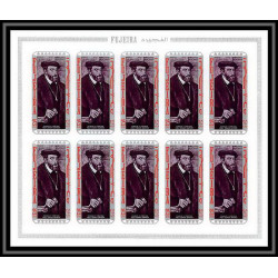 360d Fujeira MNH ** Mi N° 495 / 504 B Non dentelé imperf personalities from german history cote 150 feuilles sheets