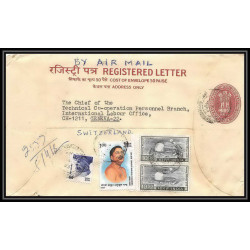 1889/ Inde (India) Entier Stationery Enveloppe (cover) registered letter 1987 Suisse (Swiss) 