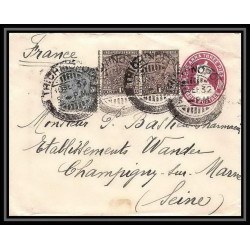 1916/ Inde (India) Entier Stationery Enveloppe (cover) N°14 + complement pour la france 1932