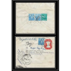 1943/ Inde (India) Entier Stationery Enveloppe (cover) N°21 registered 1957