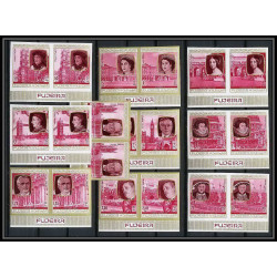 363a - Fujeira MNH ** Mi N° 475 / 484 B English Royalty history non dentelé (Imperf) churchill henri 7 elisabeth 