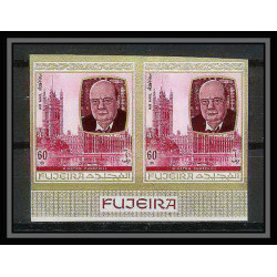 363a - Fujeira MNH ** Mi N° 475 / 484 B English Royalty history non dentelé (Imperf) churchill henri 7 elisabeth 