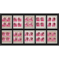 363b Fujeira MNH ** Mi N° 475 / 484 B English Royalty history non dentelé (Imperf) churchill henri 7 Bloc 4 cote 44