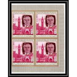 363b Fujeira MNH ** Mi N° 475 / 484 B English Royalty history non dentelé (Imperf) churchill henri 7 Bloc 4 cote 44