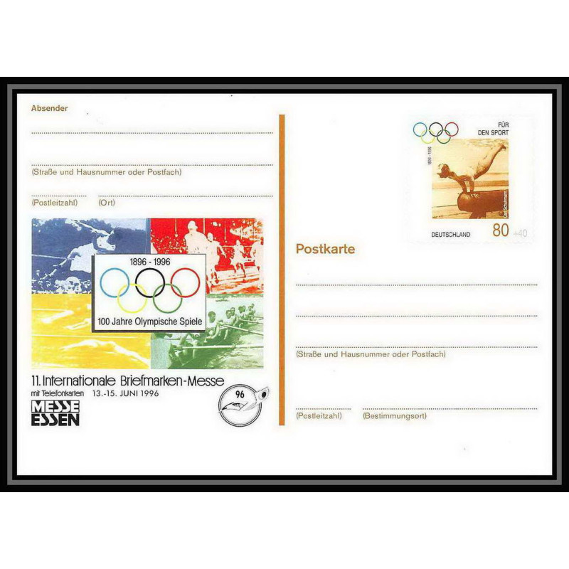 2171/ Allemagne (germany) Entier Stationery Carte postale (postcard) 196 jeux olympiques (olympic games) atlanta
