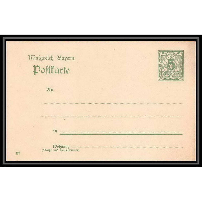 2175/ Allemagne bayern (germany) Entier Stationery Carte postale (postcard) N°79 neuf tb