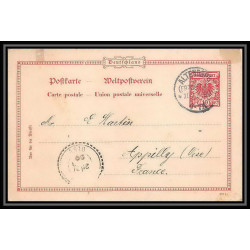 2184/ Allemagne (germany) Entier Stationery Carte postale (postcard) N°21 altengerg pour aspilly oise 1899