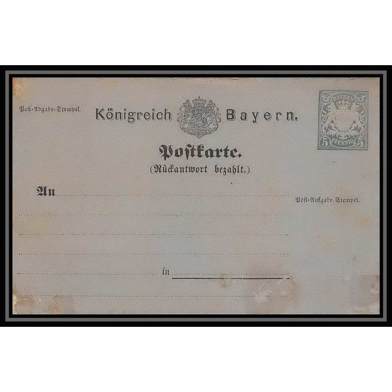2191/ Allemagne bayern (germany) Entier Stationery Carte postale (postcard) N°8