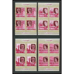 363c Fujeira MNH ** Mi N° 475 / 484 B English Royalty history non dentelé (Imperf) churchill henri 7 Bloc 4 cote 44