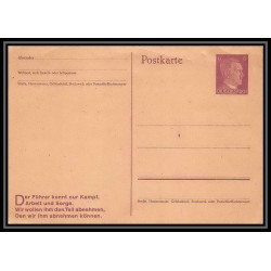 2193/ Allemagne (germany) Entier Stationery Carte postale (postcard) N° 292 NEUF 6 pfg hitler 