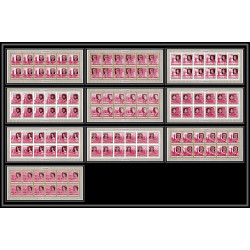 363f - Fujeira MNH ** Mi N° 475 / 484 B English Royalty feuilles sheets churchill king henri 7 queen non dentelé imperf