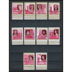 363g - Fujeira MNH ** Mi N° 475 / 484 A English Royalty history churchill king henri 7 queen elisabeth mc millan wilson