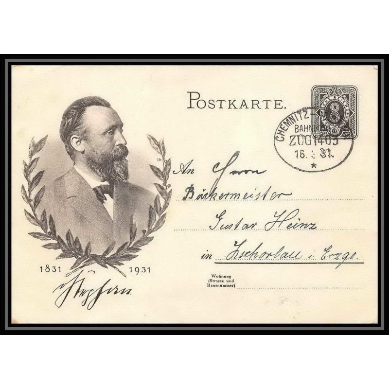 2703/ Allemagne (germany) Entier Stationery Carte postale (postcard) 1931 chemnitz