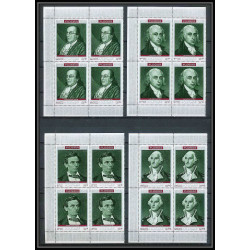 364a Fujeira MNH ** Mi N° 485 / 494 A personalities from american history espace space kennedy armstrong lincoln bloc 4