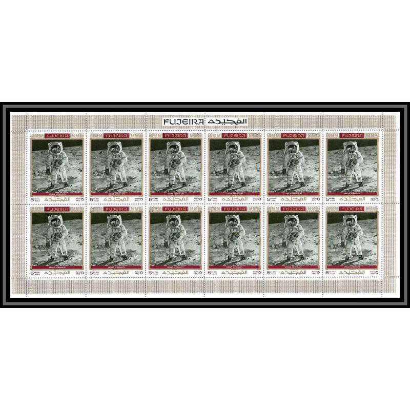 364k - Fujeira MNH ** Mi N° 494 A espace (space) Neil Armstrong Astronaute feuilles sheets