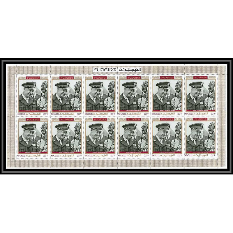 364l - Fujeira MNH ** Mi N° 491 Dwight D. Eisenhower USA président feuilles sheets