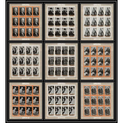 365d - Fujeira MNH ** Mi N° 365 / 373 A usa Dwight D. Eisenhower american président feuilles sheets cote 144 euros