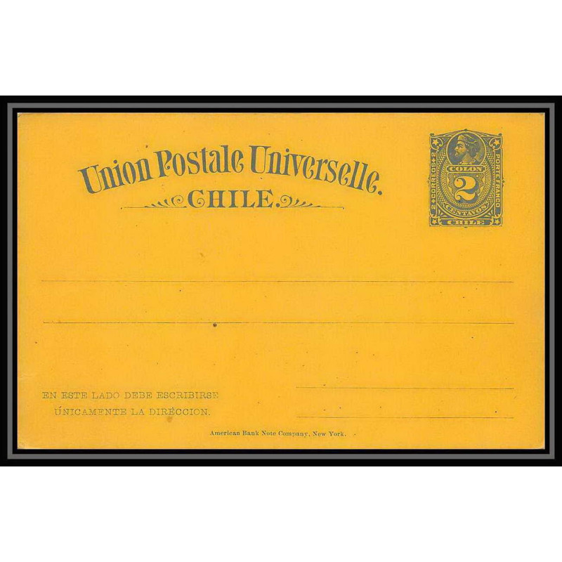3889/ Chili (chile) Entier Stationery Carte postale (postcard) N°12 neuf (mint) tb 1884