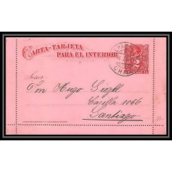3895/ Chili (chile) Entier Stationery carte lettre letter card N°1 valparaiso santiago 1895