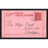 3895/ Chili (chile) Entier Stationery carte lettre letter card N°1 valparaiso santiago 1895