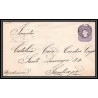 3911/ Chili (chile) Entier Stationery Enveloppe (cover) N°1 curico pour santiago 1894