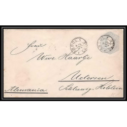 3916/ Chili (chile) Entier Stationery Enveloppe (cover) N°6 angol pour uetersen allemagne (germany) 1897