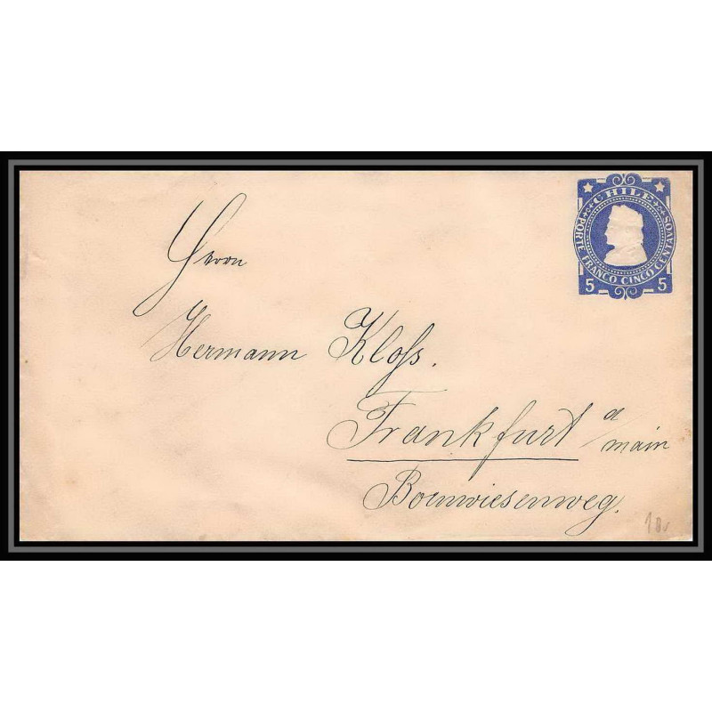 3930/ Chili (chile) Entier Stationery Enveloppe (cover) N°15 pour frankfurt allemagne (germany) 
