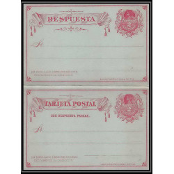 3938/ Chili (chile) Entier Stationery Carte postale (postcard) N°8 neuf (mint) + réponse tb 1882