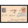 3939/ Argentine (Argentina) Entier Stationery carte lettre letter card taxé pour mexico 1891 via rio de janeiro st thoma